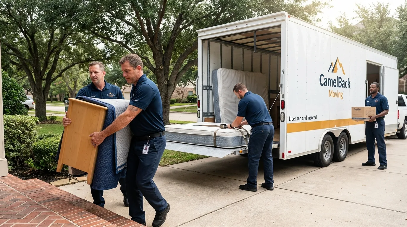 Crew loading residential truck for cross-state move from South Deerfield, MA