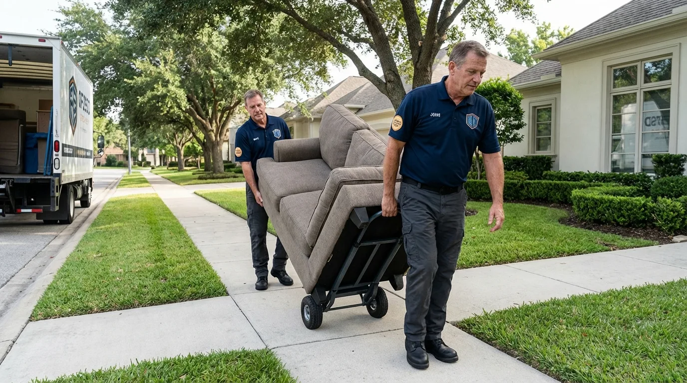 Local residential moving crew loading furniture in South Deerfield, MA